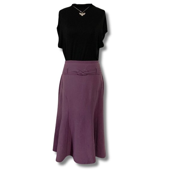VINTAGE Lavender purple fluted a-line midi skirt ~ Whimsigoth MEDIUM LARGE skirt - Picture 2 of 10
